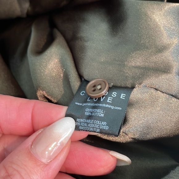 Generation Love Fran Camo Fur Hood Bomber Zip Up Jacket Size Medium Winter Cozy - Picture 8 of 11